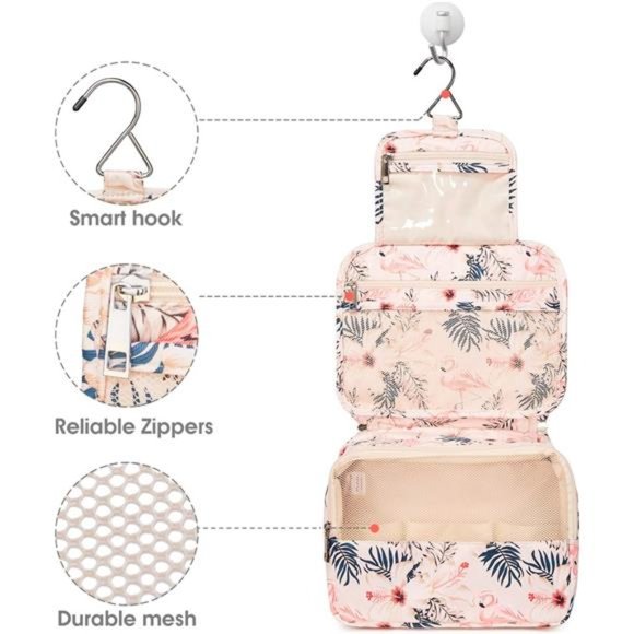 Hanging Travel Toiletry Bag Cosmetic Make up Organizer for Women Waterproof - Picture 4 of 7